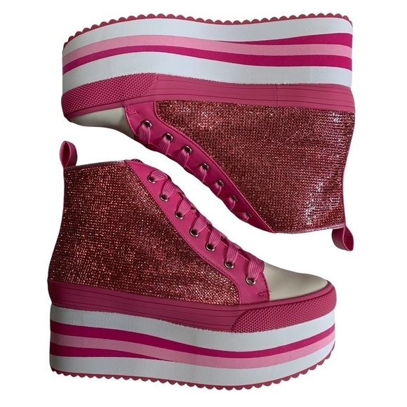 Dolls Kill Sugar Thrillz Overnighters Platform HighTops Size 7M in Rainbow Multi - Picture 1 of 12